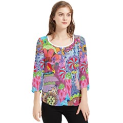 Chiffon Quarter Sleeve Blouse 