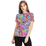 Cabbage Flower Abstract Women s Short Sleeve Rash Guard