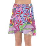 Cabbage Flower Abstract Wrap Front Skirt