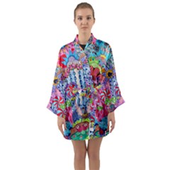 Long Sleeve Satin Kimono 