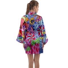 Long Sleeve Satin Kimono 