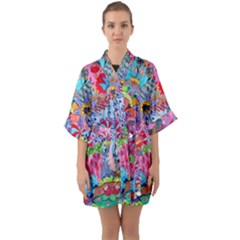 Half Sleeve Satin Kimono  