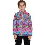 Cabbage Flower Abstract Kids  High Neck Windbreaker