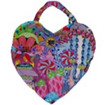 Cabbage Flower Abstract Giant Heart Shaped Tote