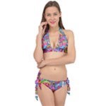 Cabbage Flower Abstract Tie It Up Bikini Set