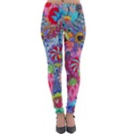 Cabbage Flower Abstract Lightweight Velour Leggings