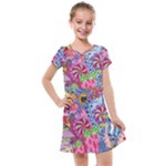 Cabbage Flower Abstract Kids  Cross Web Dress