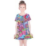 Cabbage Flower Abstract Kids  Simple Cotton Dress