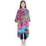 Cabbage Flower Abstract Kids  Hooded Rain Ponchos