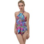 Cabbage Flower Abstract Go with the Flow One Piece Swimsuit