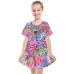 Cabbage Flower Abstract Kids  Smock Dress