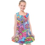 Cabbage Flower Abstract Kids  Cross Back Dress