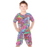 Cabbage Flower Abstract Kids  T-Shirt and Shorts Set