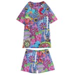 Cabbage Flower Abstract Kids  Swim T-Shirt and Shorts Set