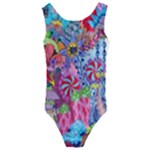 Cabbage Flower Abstract Kids  Cut-Out Back One Piece Swimsuit