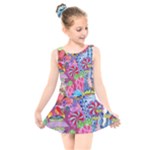 Cabbage Flower Abstract Kids  Skater Dress Swimsuit