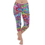 Cabbage Flower Abstract Lightweight Velour Capri Yoga Leggings