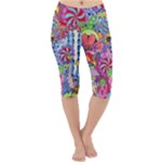 Cabbage Flower Abstract Lightweight Velour Cropped Yoga Leggings