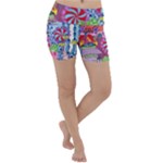 Cabbage Flower Abstract Lightweight Velour Yoga Shorts