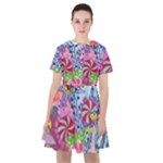 Cabbage Flower Abstract Sailor Dress