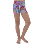 Cabbage Flower Abstract Kids  Lightweight Velour Yoga Shorts