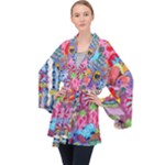 Cabbage Flower Abstract Long Sleeve Velvet Kimono 