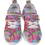 Cabbage Flower Abstract Kids  Velcro Strap Shoes