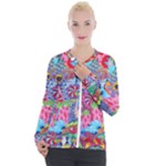 Cabbage Flower Abstract Casual Zip Up Jacket