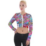 Cabbage Flower Abstract Long Sleeve Cropped Velvet Jacket