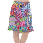 Cabbage Flower Abstract Fishtail Chiffon Skirt