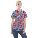 Cabbage Flower Abstract Women s Short Sleeve Pocket Shirt