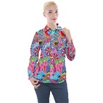 Cabbage Flower Abstract Women s Long Sleeve Pocket Shirt