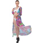 Cabbage Flower Abstract Maxi Chiffon Beach Wrap