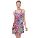 Cabbage Flower Abstract Summer Time Chiffon Dress