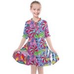 Cabbage Flower Abstract Kids  All Frills Chiffon Dress