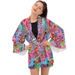 Cabbage Flower Abstract Long Sleeve Kimono