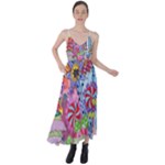 Cabbage Flower Abstract Tie Back Maxi Dress