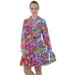 Cabbage Flower Abstract All Frills Dress