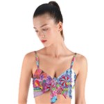 Cabbage Flower Abstract Woven Tie Front Bralet