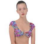 Cabbage Flower Abstract Cap Sleeve Ring Bikini Top