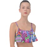 Cabbage Flower Abstract Frill Bikini Top