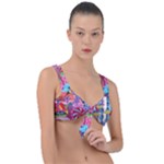 Cabbage Flower Abstract Front Tie Bikini Top