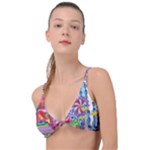 Cabbage Flower Abstract Knot Up Bikini Top