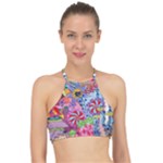 Cabbage Flower Abstract Halter Bikini Top