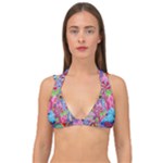 Cabbage Flower Abstract Double Strap Halter Bikini Top