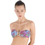 Cabbage Flower Abstract Twist Bandeau Bikini Top