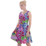 Cabbage Flower Abstract Knee Length Skater Dress