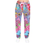 Cabbage Flower Abstract Women Velvet Drawstring Pants