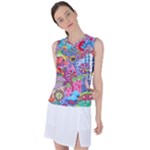 Cabbage Flower Abstract Women s Sleeveless Sports Top