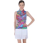 Cabbage Flower Abstract Women s Sleeveless Polo T-Shirt